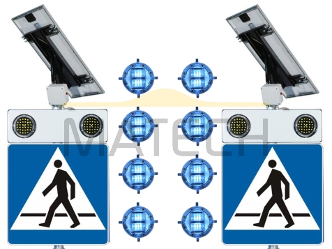 Znak aktywny D-6  z aktywnymi PEO zasilanie fotowoltaiczne 30W