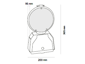 e-one wymiary lampy ostrzegawczej