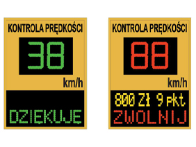 Radarowy wyświetlacz prędkości MP-DP6 z odblaskową obudową, informacją o mandatach i dodatkowymi komunikatami